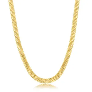 Classic Jewelry Sterling Silver Gold Plated 5mm Flat Mesh Chain