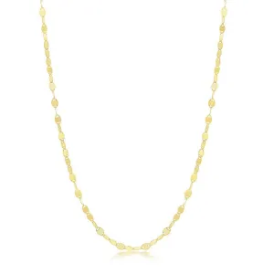 Classic Jewelry Sterling Silver Gold Plated Flat Mirror Oval Chain, 20"