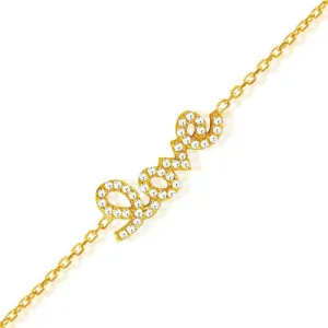 Classic Jewelry Sterling Silver GP LOVE Inscription Bracelet, 6"