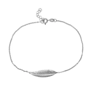 Classic Jewelry Sterling Silver Large Leaf Anklet