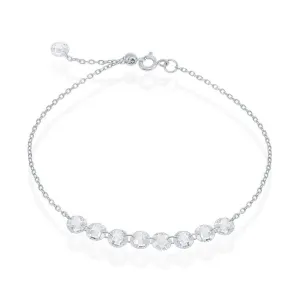 Classic Jewelry Sterling Silver Linked Cubic Zirconia Bracelet