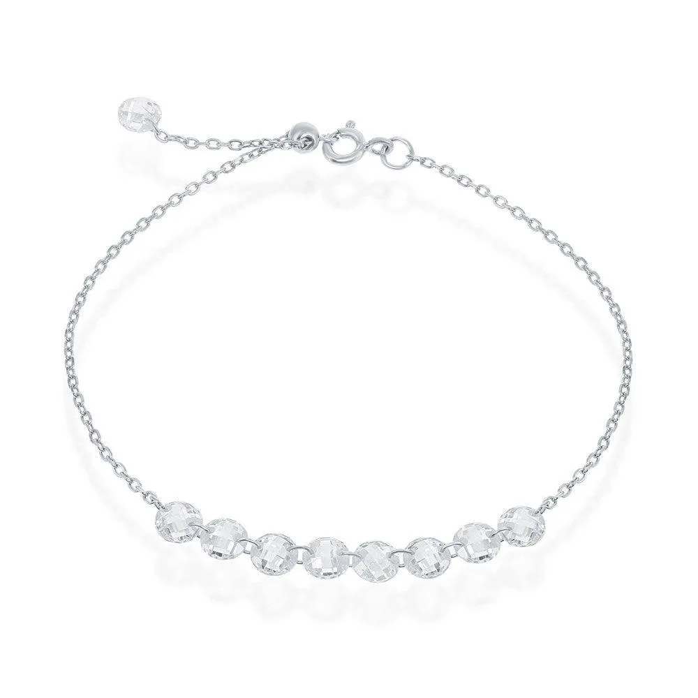 Classic Jewelry Sterling Silver Linked Cubic Zirconia Bracelet