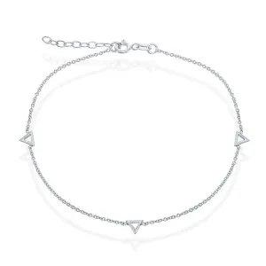 Classic Jewelry Sterling Silver Open Triangle Anklet