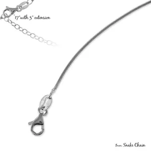 Classic Jewelry Sterling Silver Rhodium Plated 1mm Snake Chain