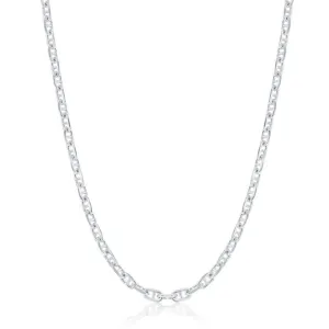 Classic Jewelry Sterling Silver Rhodium Plated 3.6mm Anchor Marina Chain, 18"