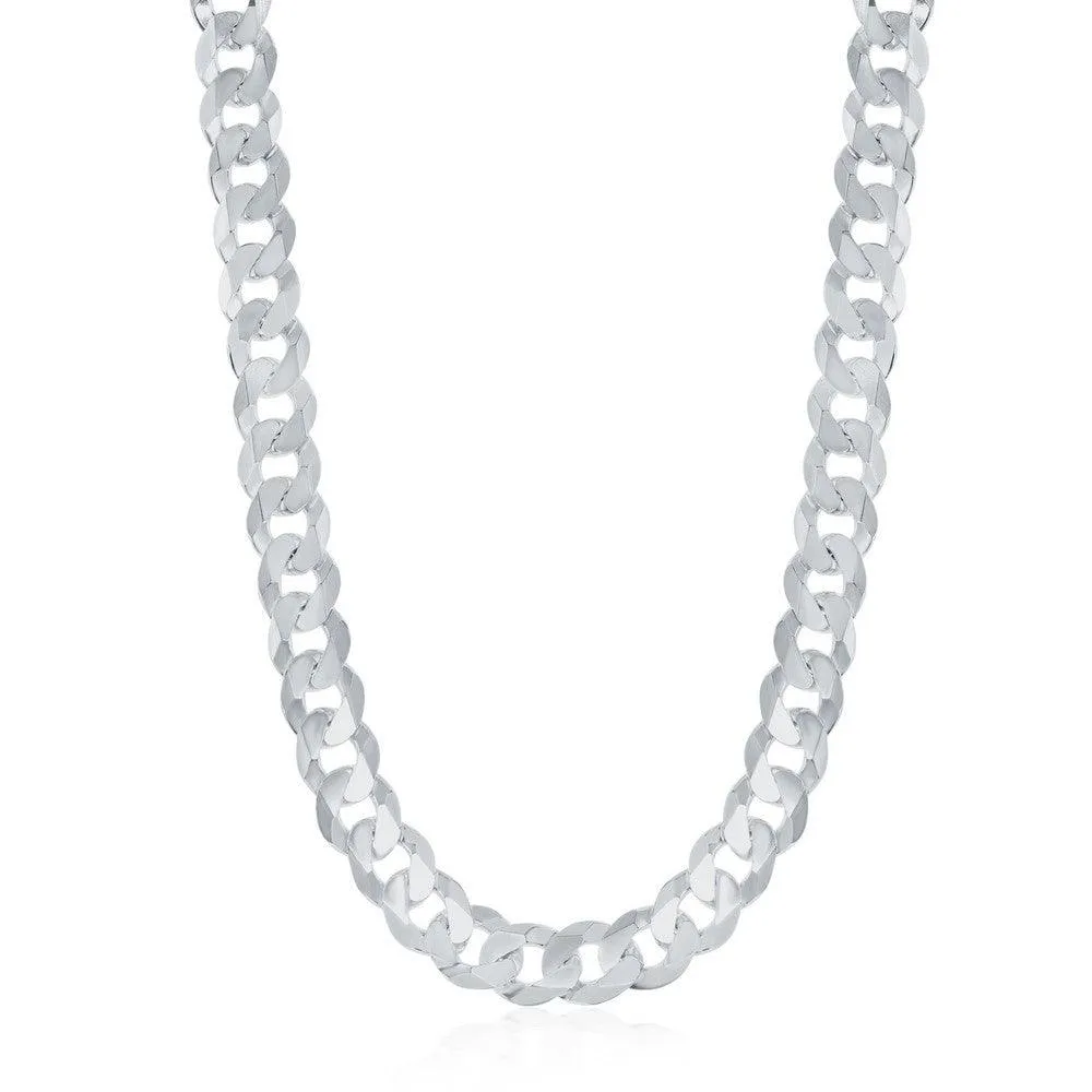 Classic Jewelry Sterling Silver Rhodium Plated 6.25mm Cuban Chain, 24"
