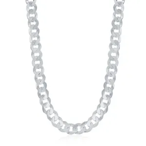 Classic Jewelry Sterling Silver Rhodium Plated 6.25mm Cuban Chain, 24"