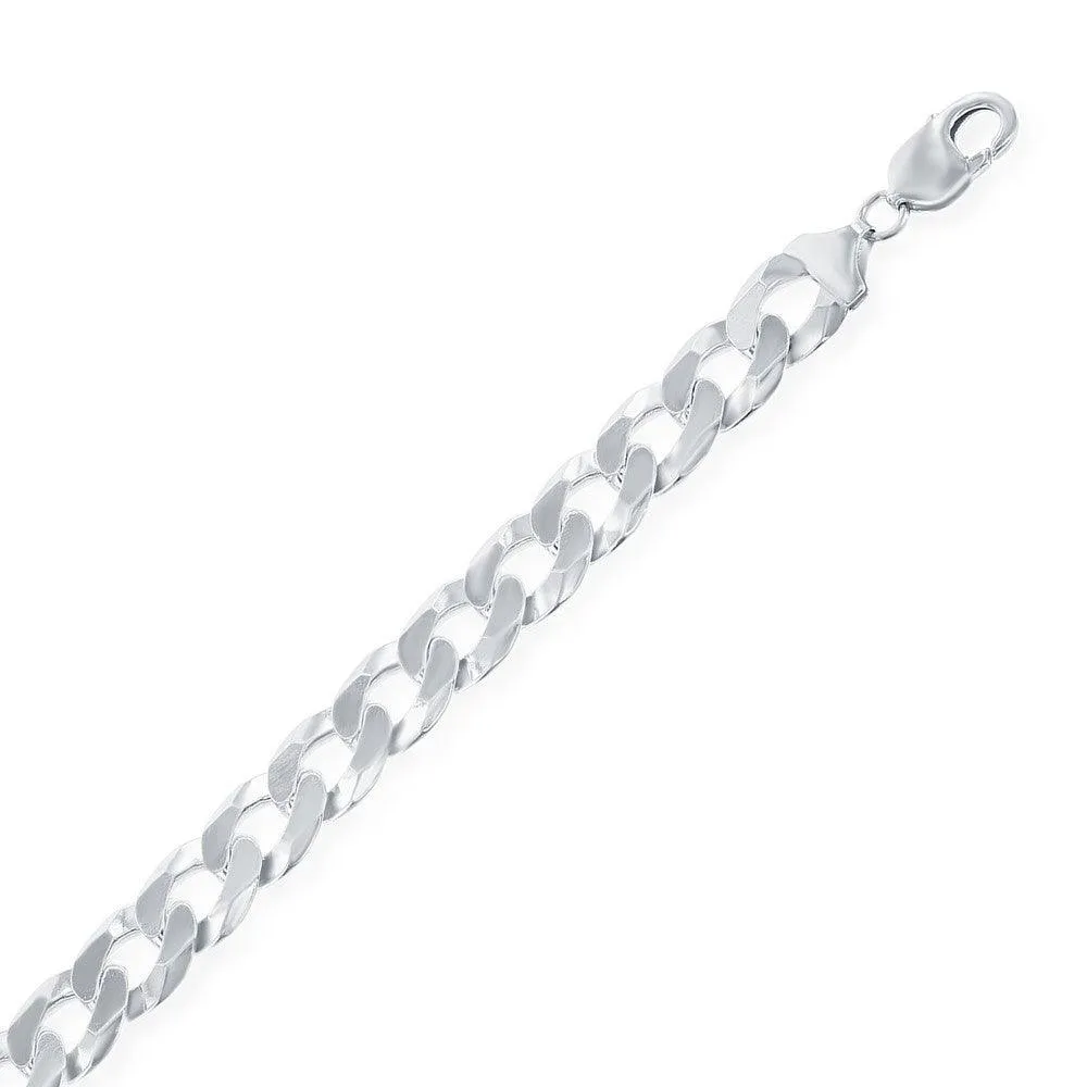 Classic Jewelry Sterling Silver Rhodium Plated 9.2mm Cuban Chain, 24