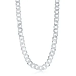 Classic Jewelry Sterling Silver Rhodium Plated 9.2mm Cuban Chain, 24