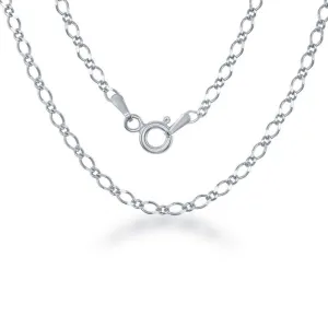 Classic Jewelry Sterling Silver Rhodium Plated Fancy Link Chain, 16"