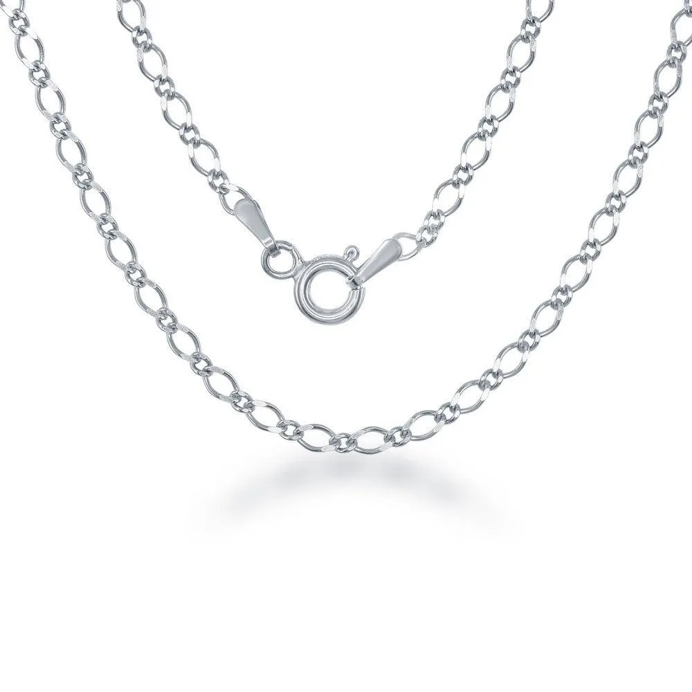 Classic Jewelry Sterling Silver Rhodium Plated Fancy Link Chain, 16"