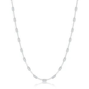Classic Jewelry Sterling Silver Rhodium Plated Long Bead Chain, 20"