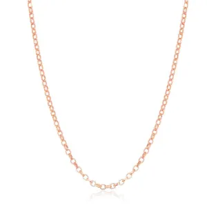 Classic Jewelry Sterling Silver Rose Gold Plated 1.4mm Cable Chain, 24"
