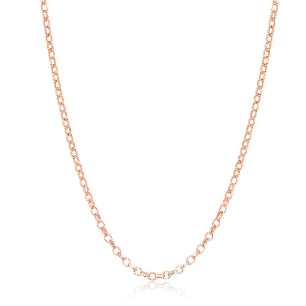 Classic Jewelry Sterling Silver Rose Gold Plated 1.4mm Cable Chain, 24"