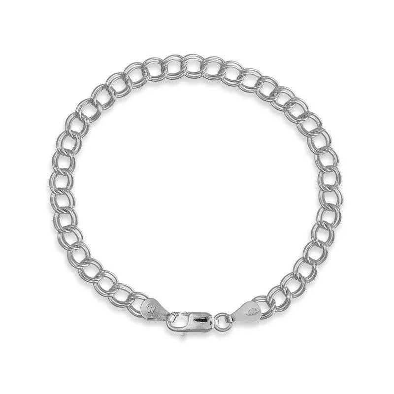Classic Jewelry Sterling Silver Twin Charm Bracelet, 9"