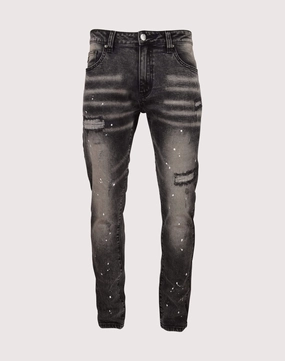 Classic fashion pieces Grindhouse Washed With Mini Rips Slim Fit Denim Black Jeans Fashion events