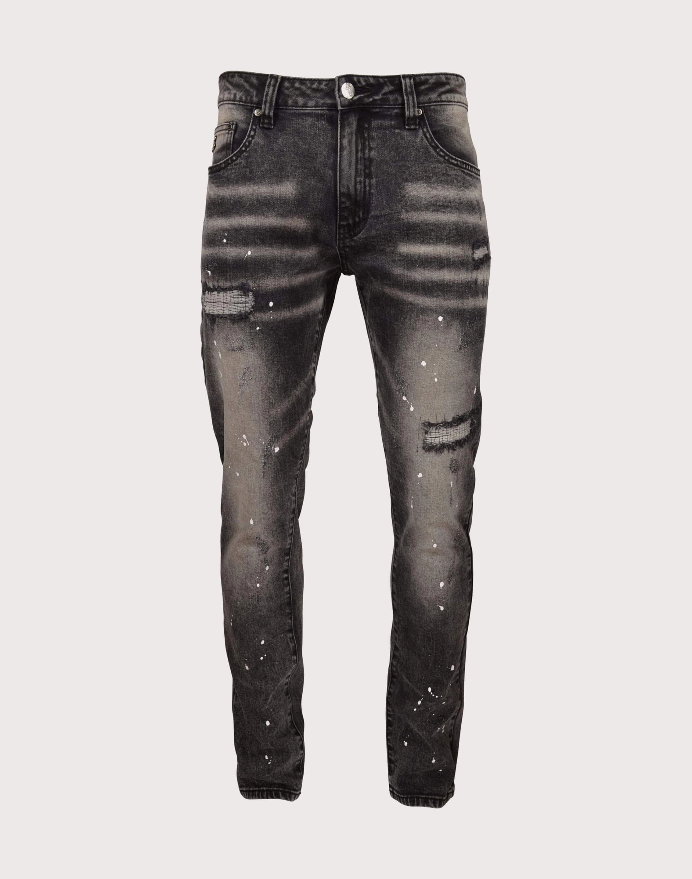 Classic fashion pieces Grindhouse Washed With Mini Rips Slim Fit Denim Black Jeans Fashion events