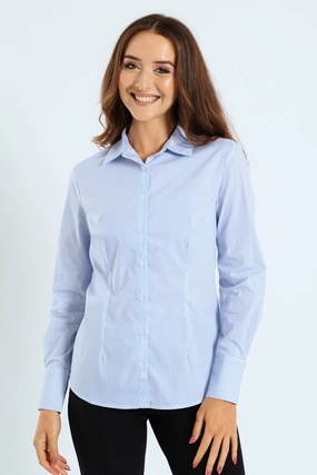 Classic Formal Stripe Shirt - Light Blue Fashion history Budget - friendly fashion