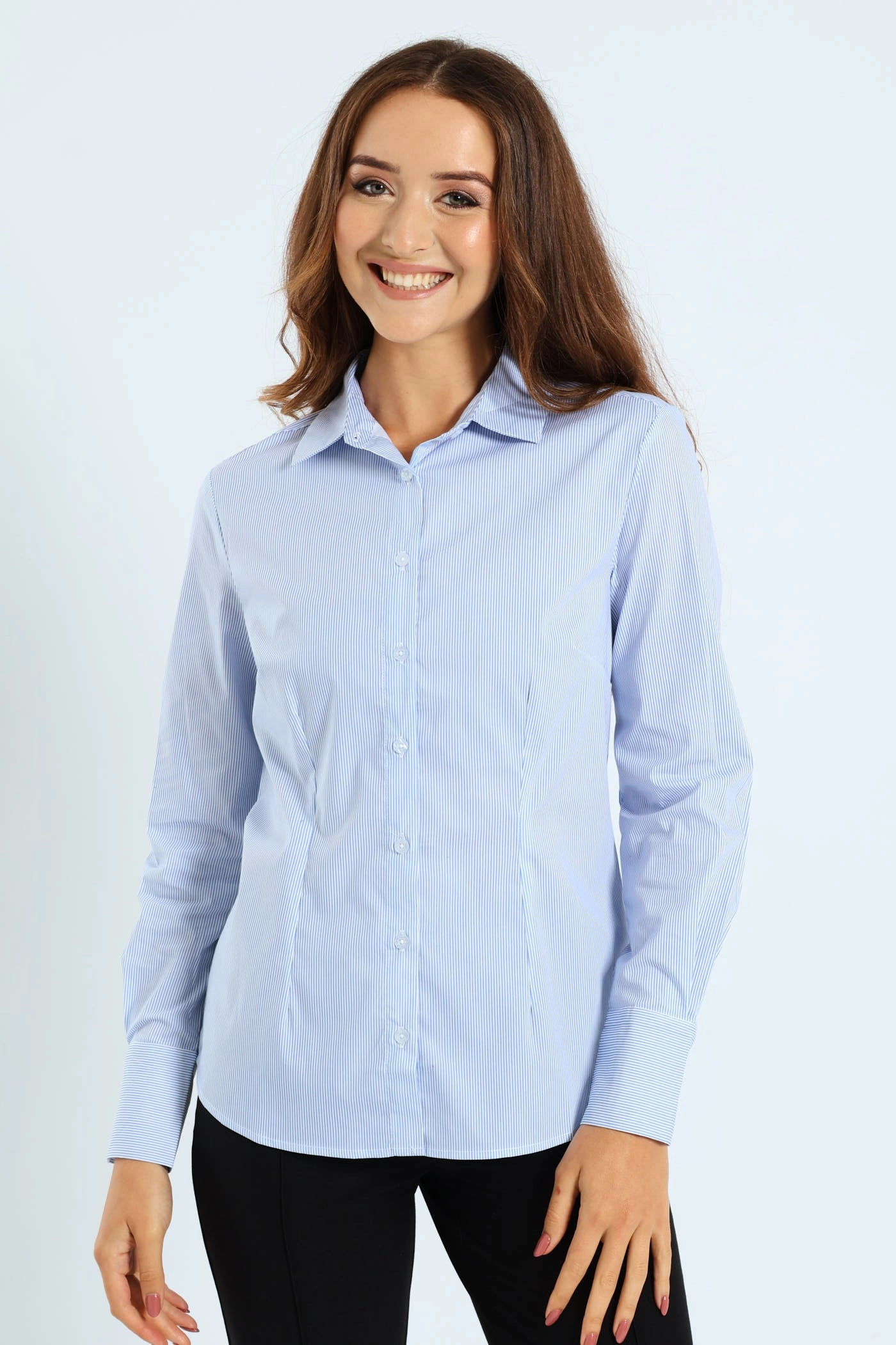 Smart casual wear Classic Formal Stripe Shirt - Light Blue Fashion events