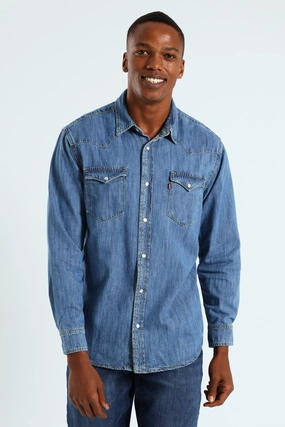 Classic Western Za Shirt - Dark Wash Sustainable fashion practices Spandex - incorporated fashion