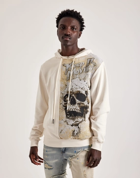 Clearance fashion Majestik Skull Head Tapestry Mix Hoodie Designer fashion items