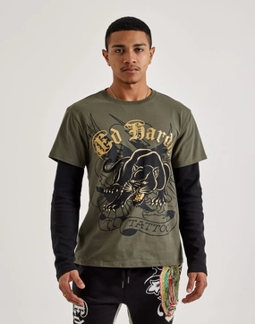 Clothing and accessories Ed Hardy Panther Long-Sleeve Tee Military - inspired fashion