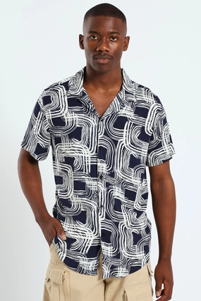 Clothing prices Paint Stroke Shirt - Navy Retro fashion finds