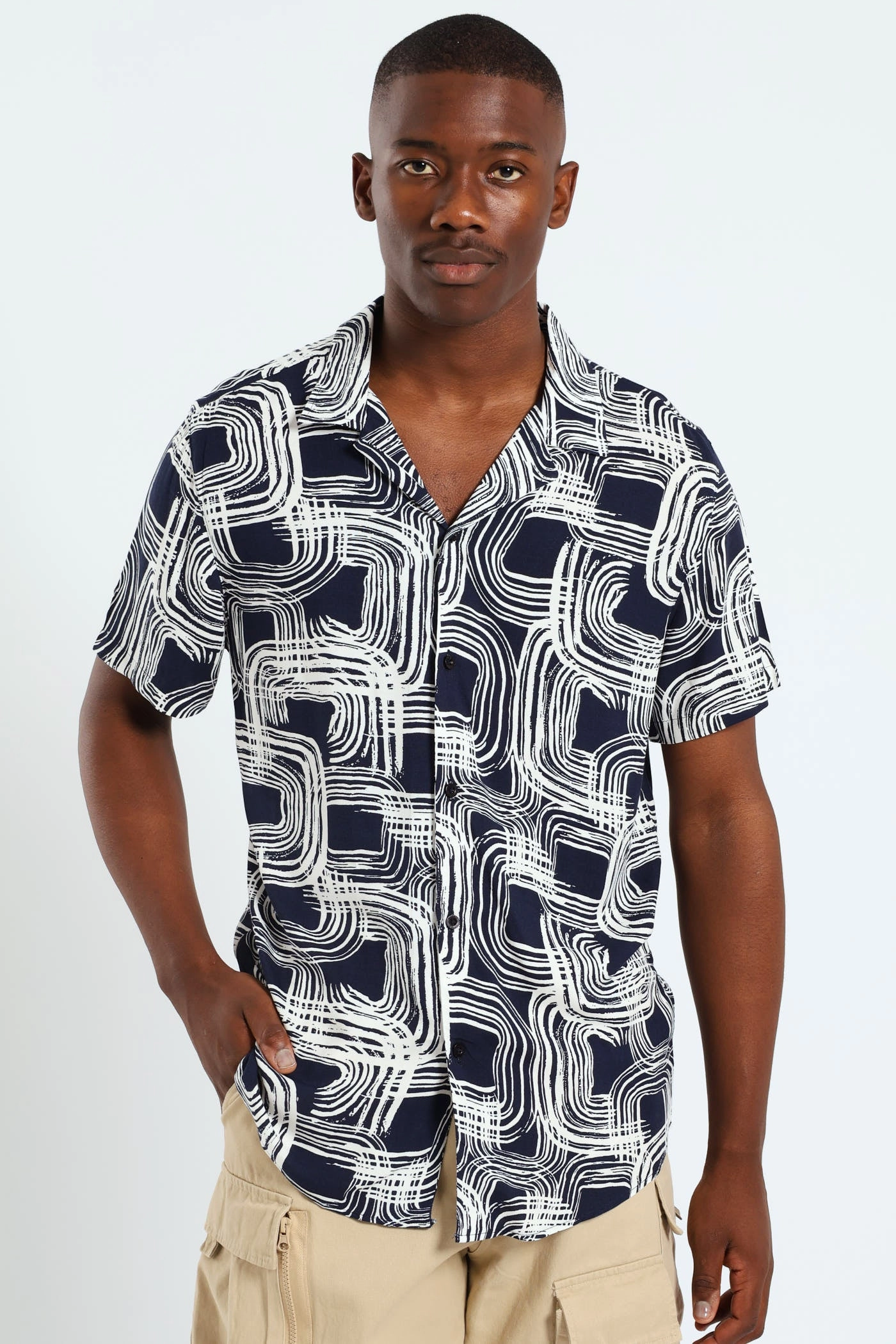 Paint Stroke Shirt - Navy Denim products Modern fashion