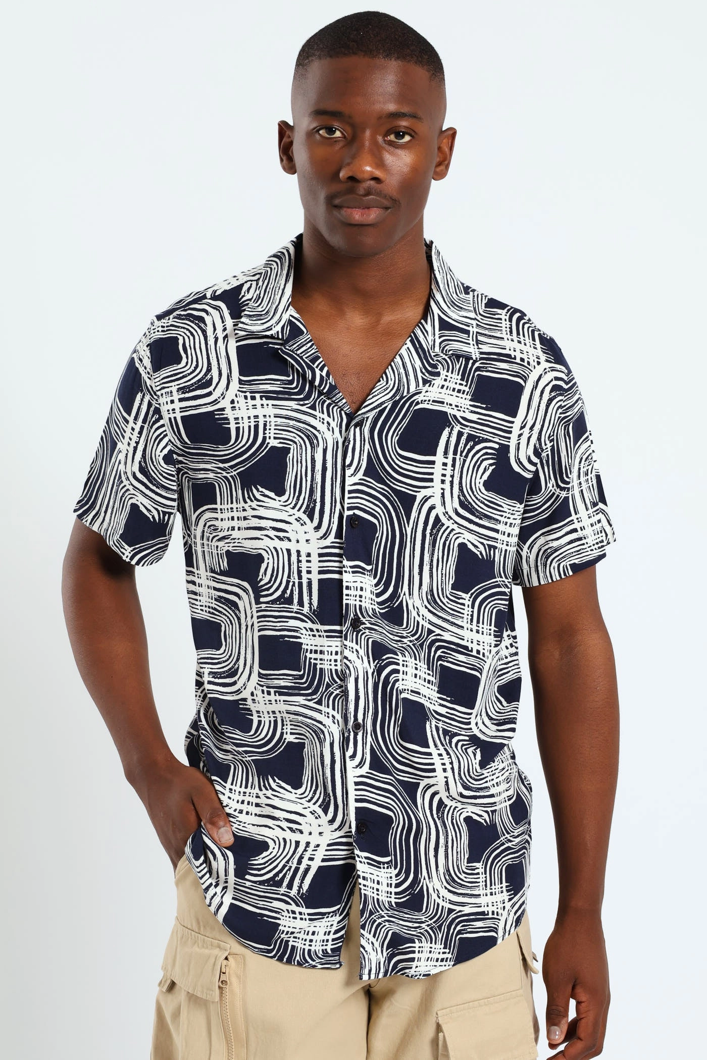 Clothing prices Paint Stroke Shirt - Navy Retro fashion finds