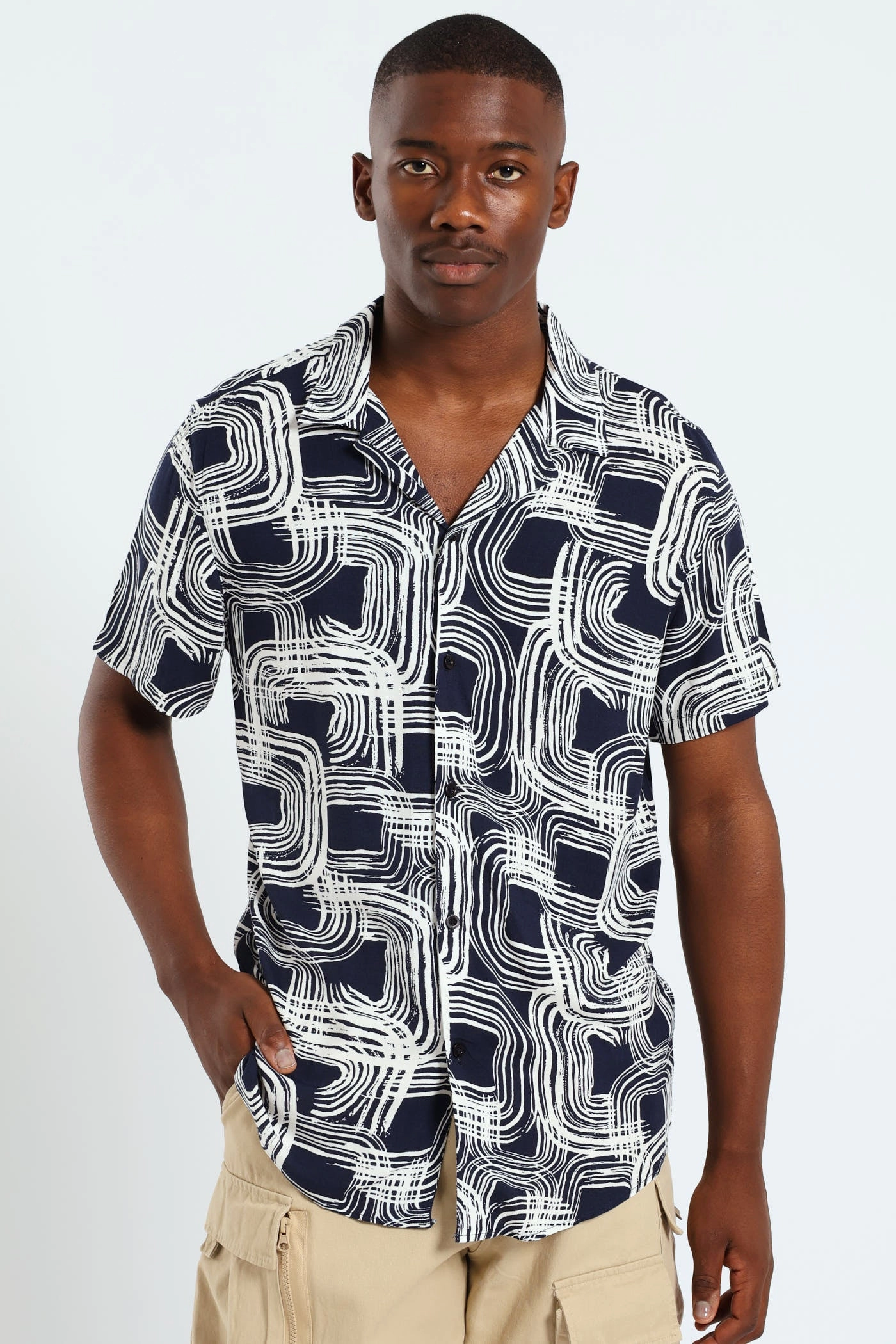 Fashion archives Paint Stroke Shirt - Navy Everyday wear