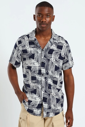Clothing prices Paint Stroke Shirt - Navy Retro fashion finds