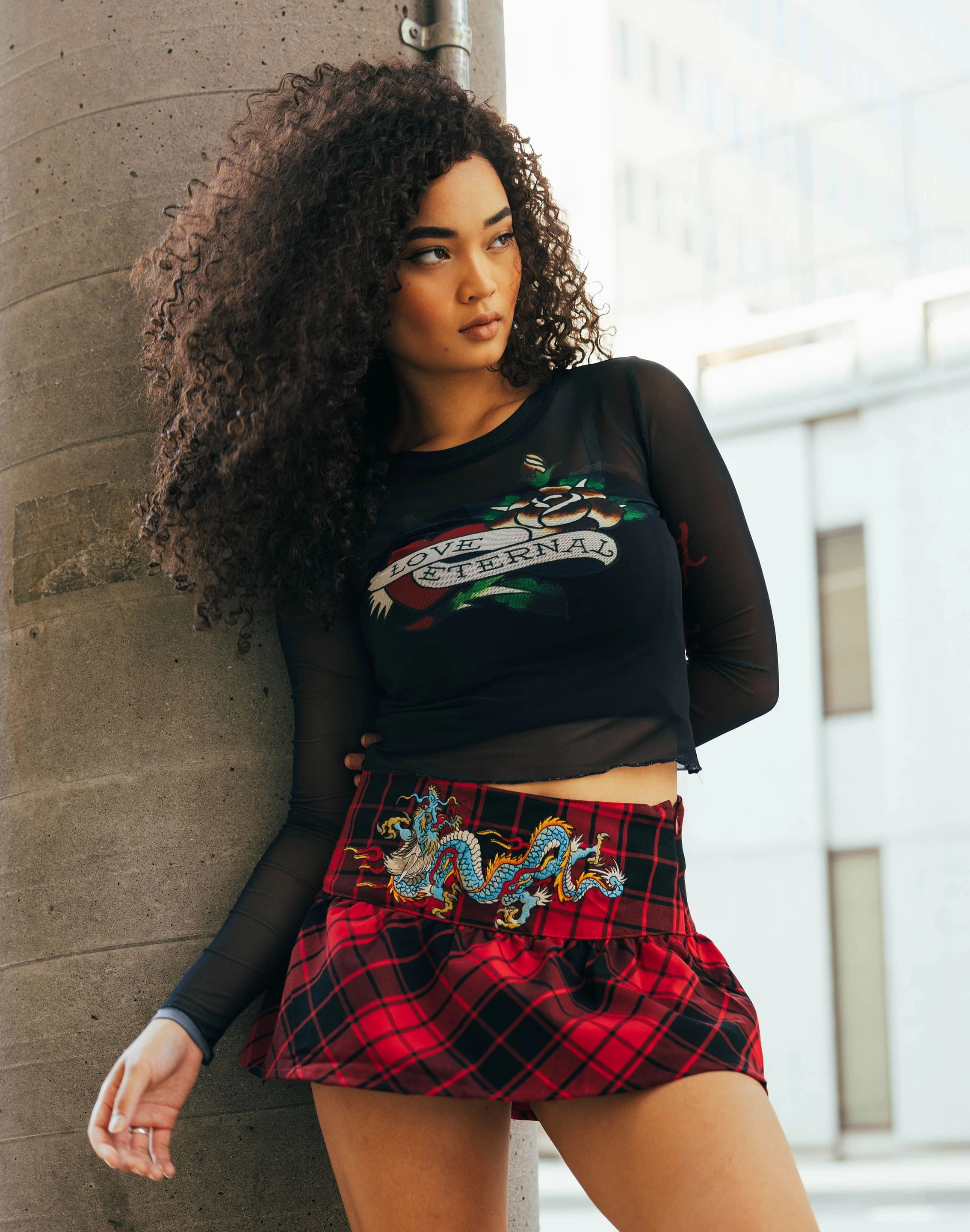 Ed Hardy Mesh Long-Sleeve Heart Top Apparel finds Affordable fashion