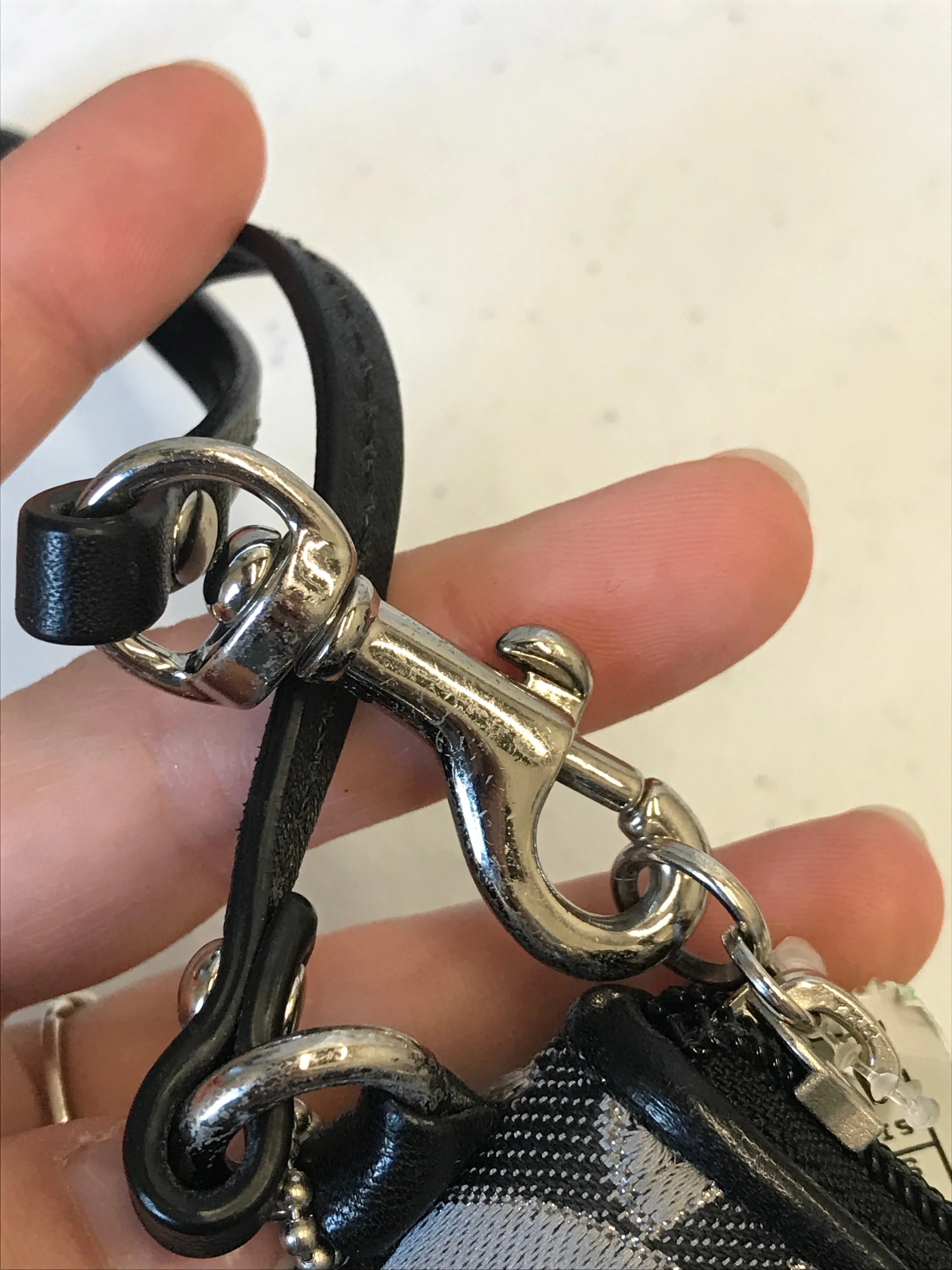 Coach Bags Wristlet Designer By Coach In Black & Silver, Size:Small