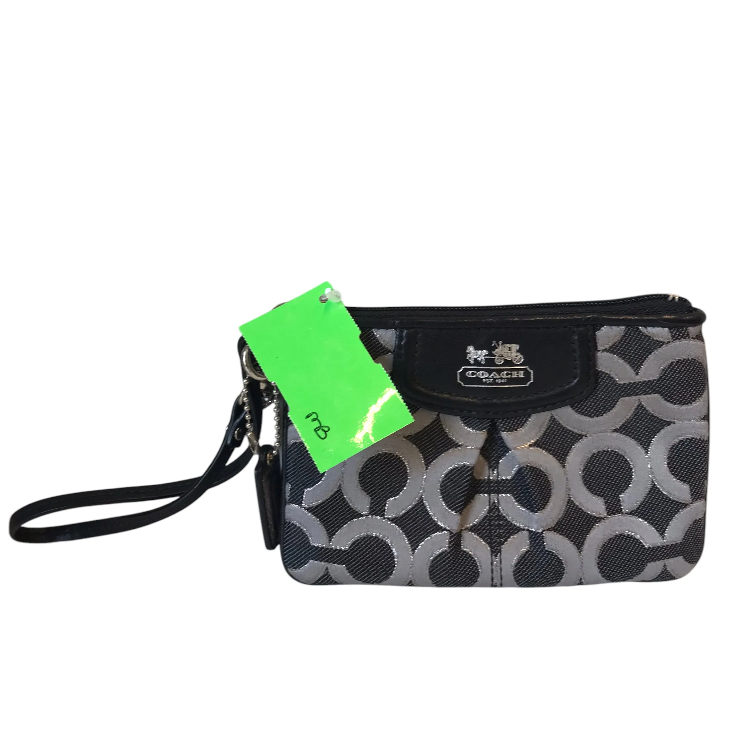 Coach Bags Wristlet Designer By Coach In Black & Silver, Size:Small