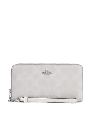 Coach Boxed Long Zip Around Wallet In Signature Canvas Coach Bags