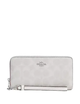 Coach Boxed Long Zip Around Wallet In Signature Canvas Coach Bags