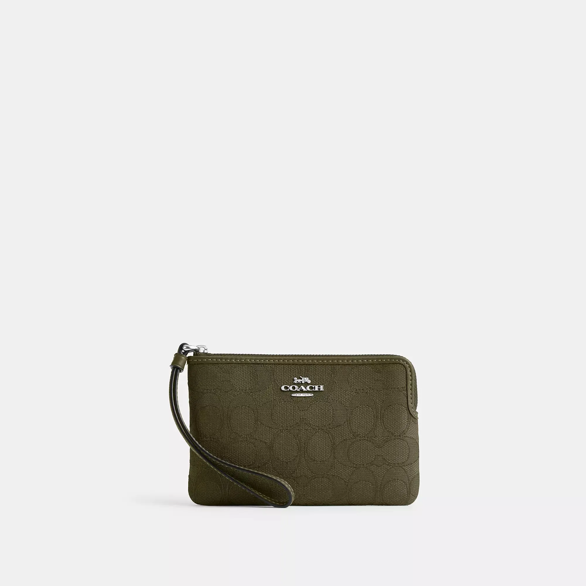 Coach Outlet Corner Zip Wristlet In Signature Jacquard COACH Outlet Bags