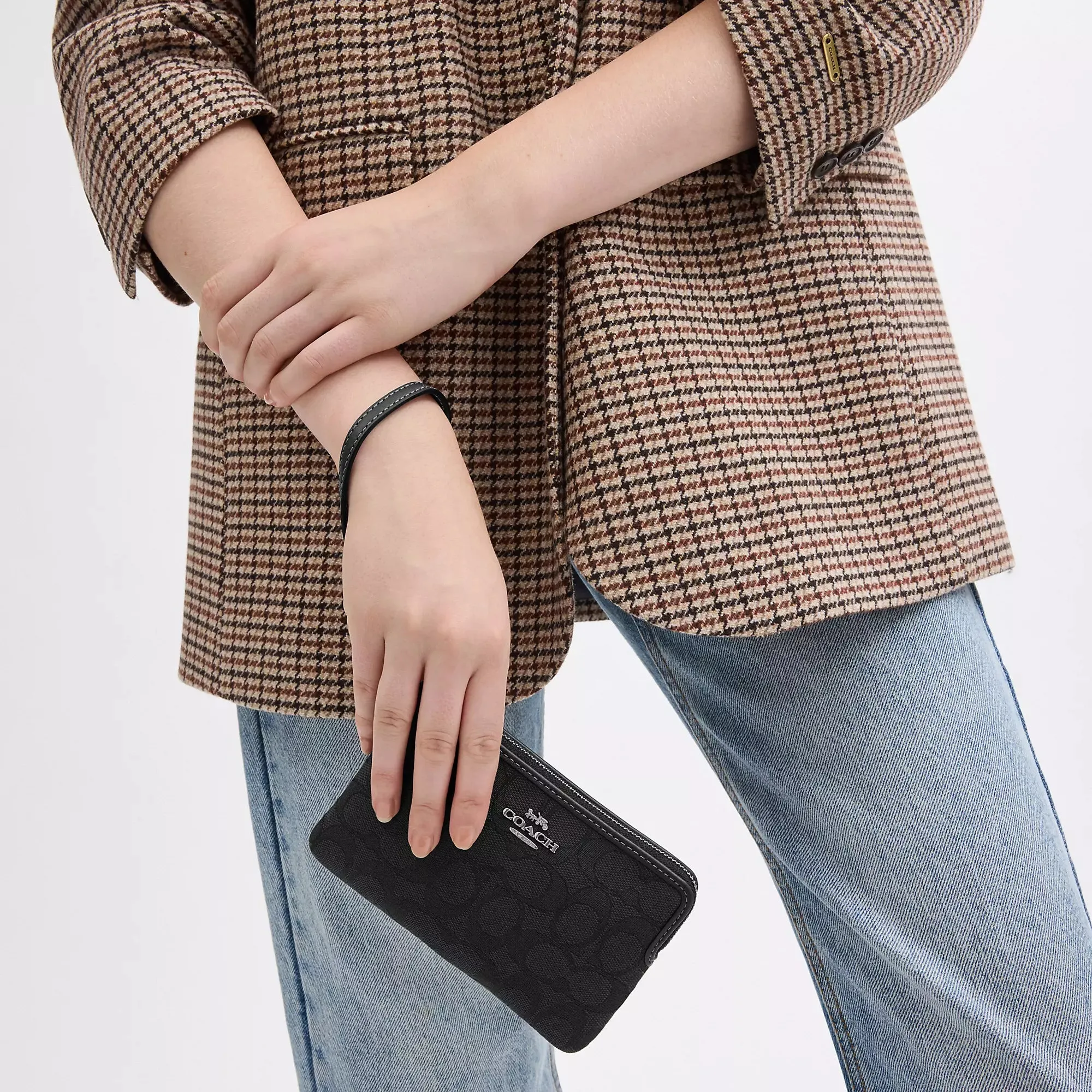 Coach Outlet Corner Zip Wristlet In Signature Jacquard COACH Outlet Bags