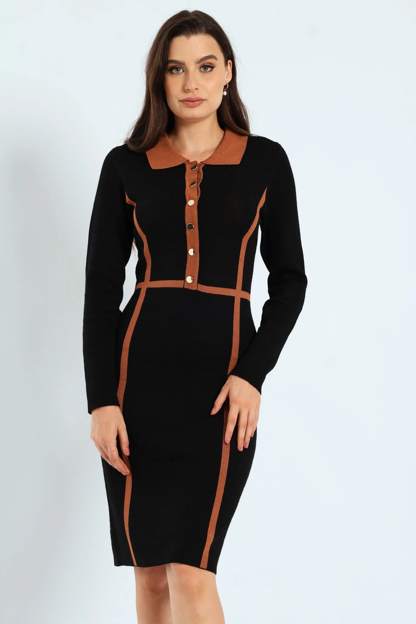 Preppy Panelled Knitwear Dress Retro fashion finds Fashion labels