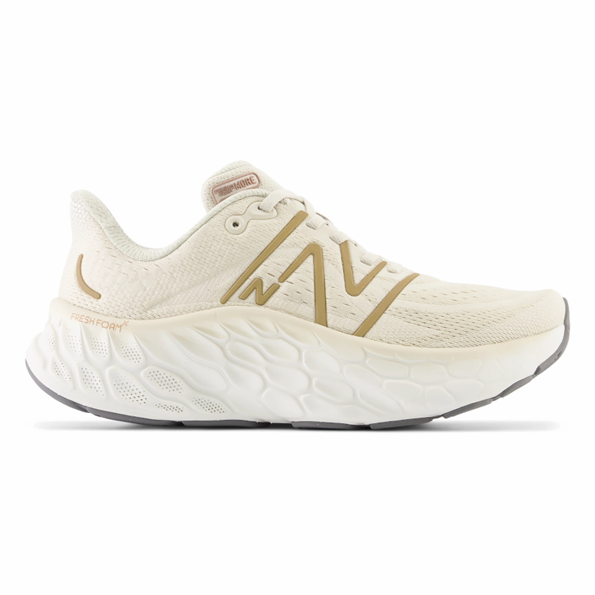 New Balance Fresh Foam X More V4 - Timberwolf - Gold Metallic Fervent Animated