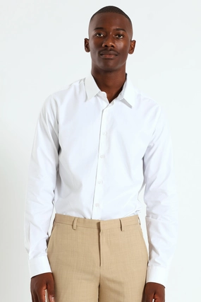 Contrast Collar Cuff Shirt - White Designer fashion items Fashion rental