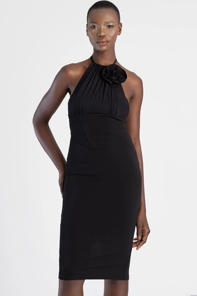 Corset Halter Midi Dress - Black Fashion trends Fashion lookbook