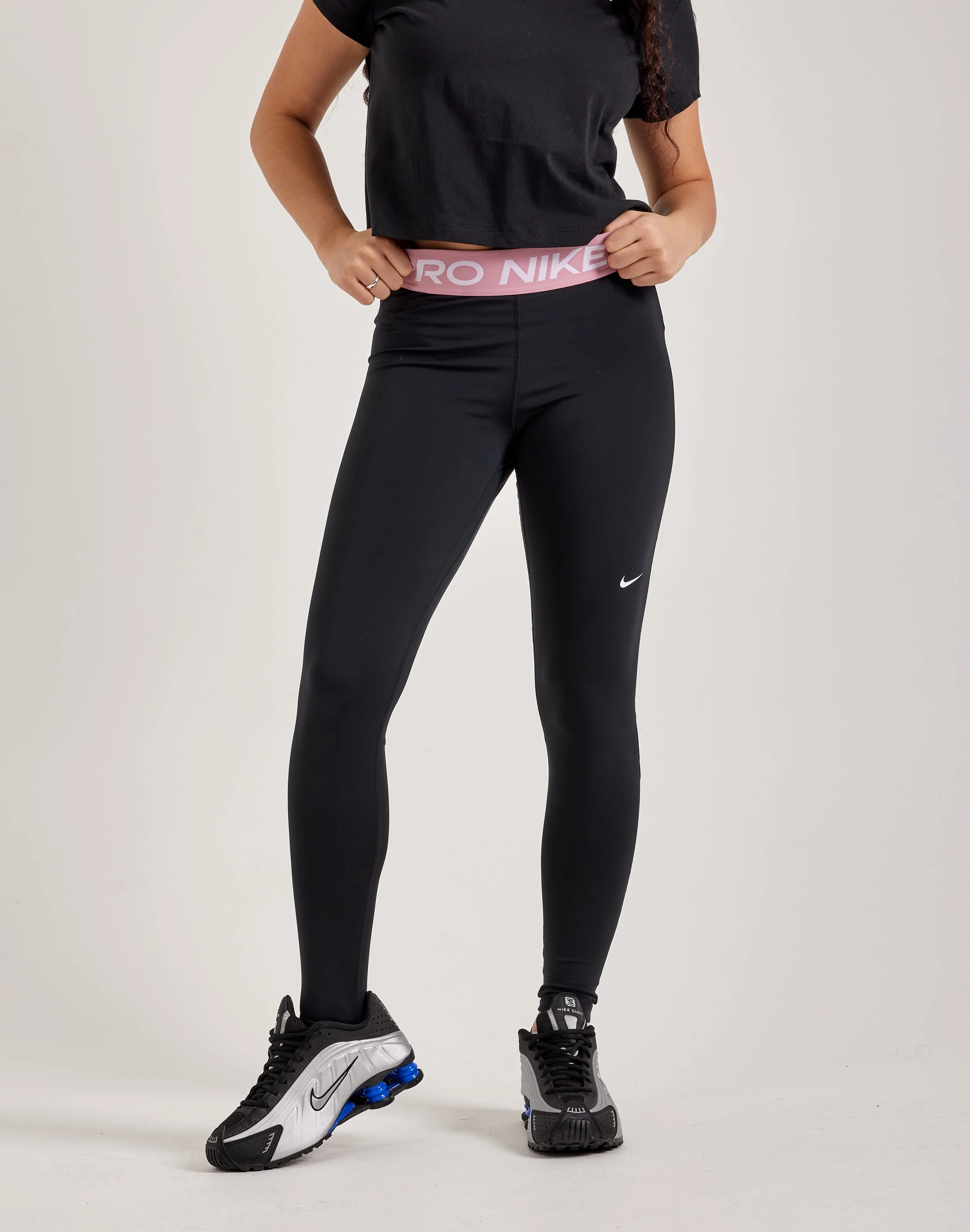 Cotton - made fashion Nike Pro Mid-Rise Mesh-Paneled Leggings Silk - fabric fashion