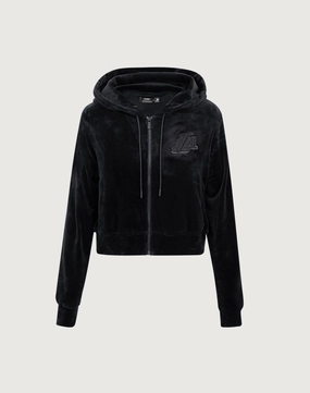 Cotton - made fashion Pro Standard Los Angeles Lakers Triple Black Velour Zip Hoodie Fashion exhibitions
