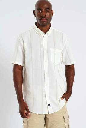 Denim - based fashion Button Down Surface Stripe Shirt - Off White Free shipping offers
