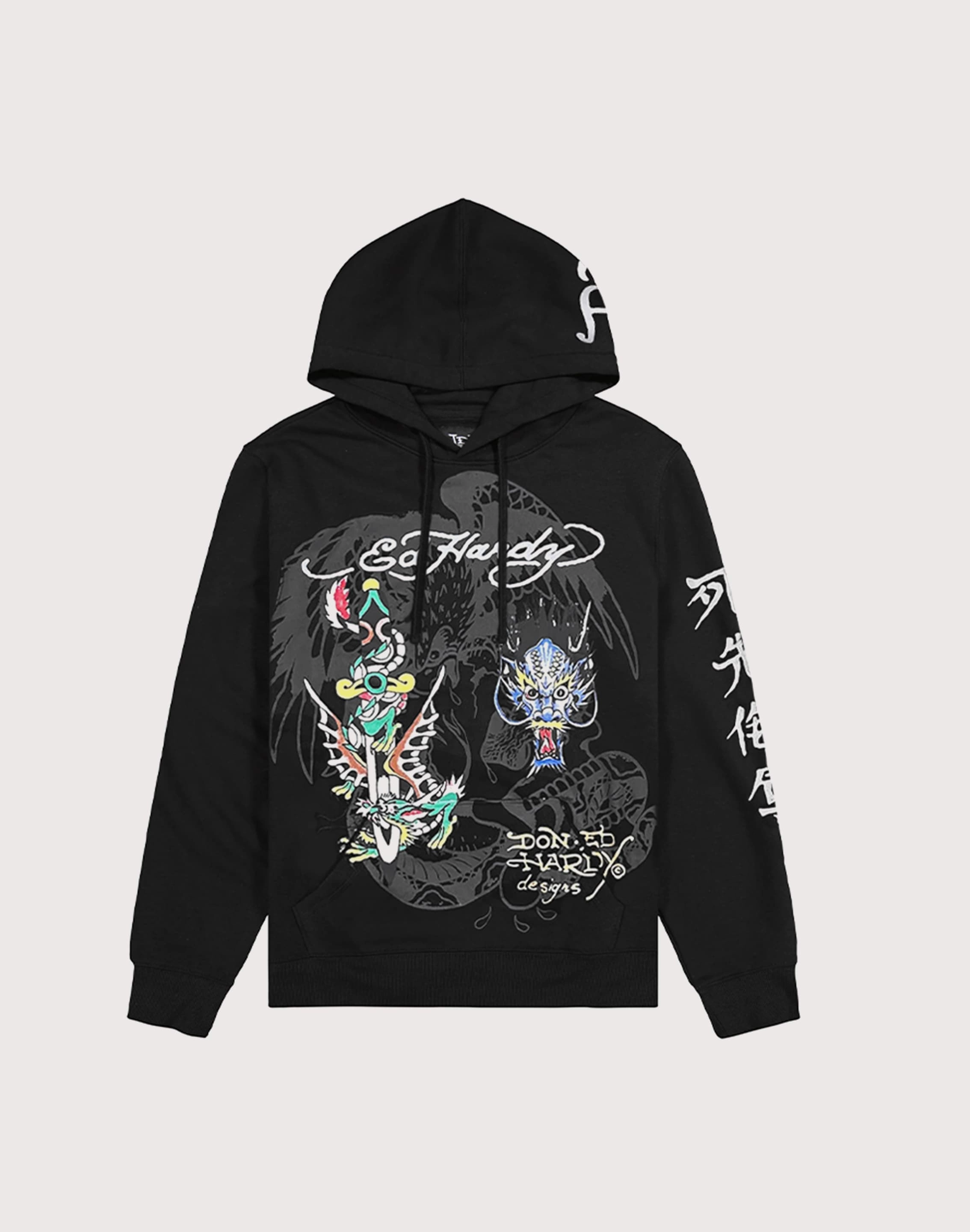 Suede - finished fashion Ed Hardy Dragons Pullover Hoodie Activewear gear