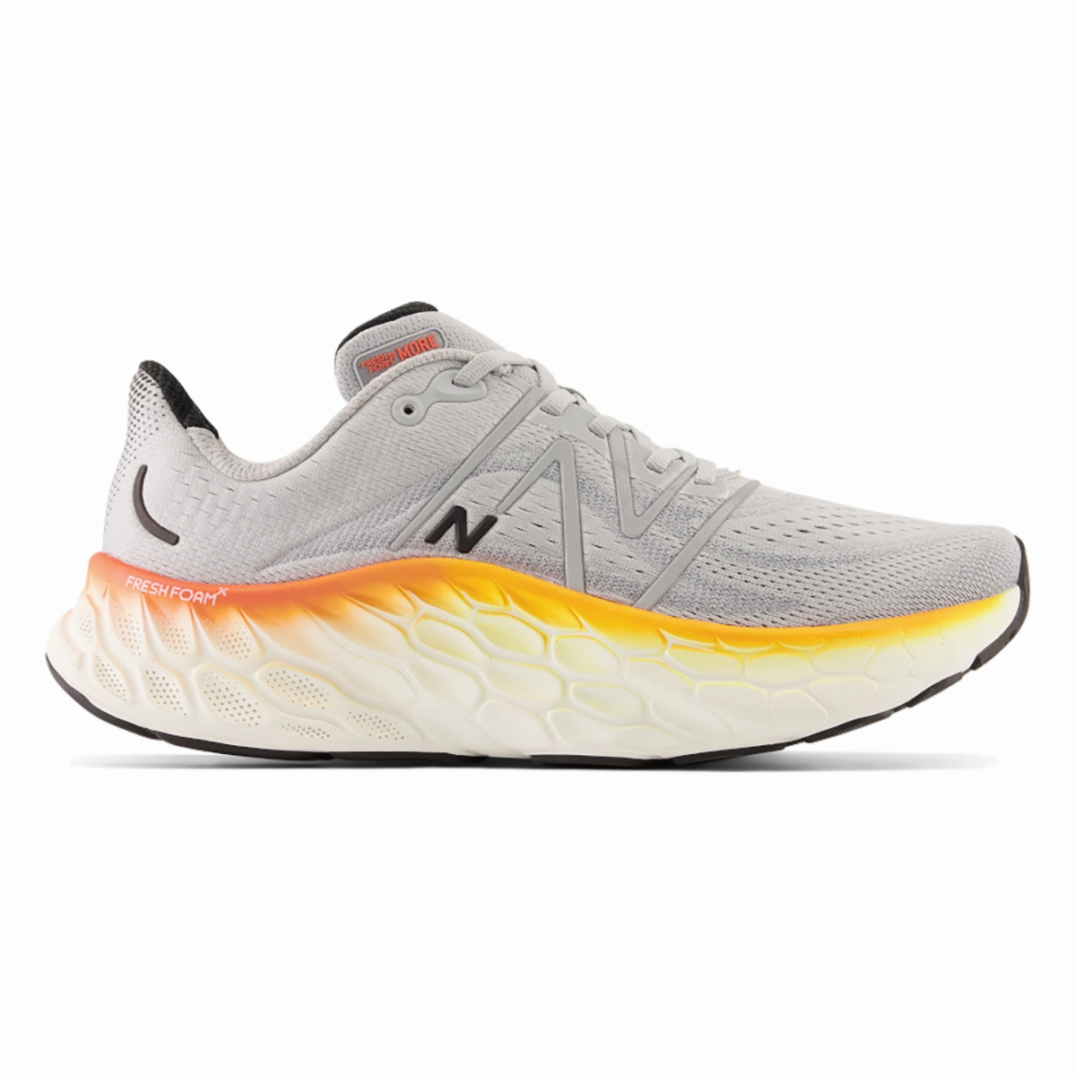 New Balance Fresh Foam X More V4 - Aluminum Grey - Neon Dragonfly - Hot Marigold Famous Bright