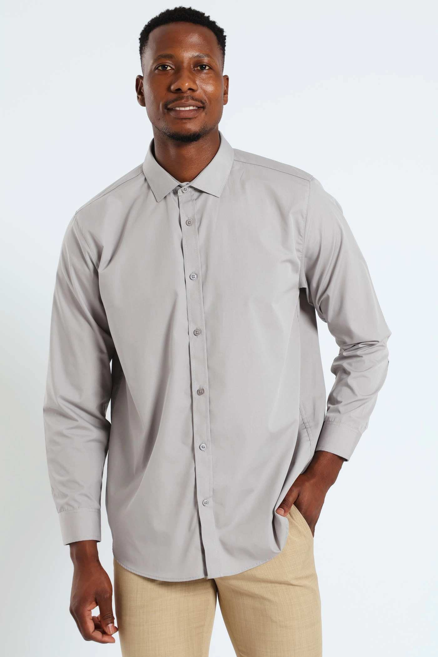 Fashion must - haves Easy Care Long Sleeve Shirt - Grey Fashion rental