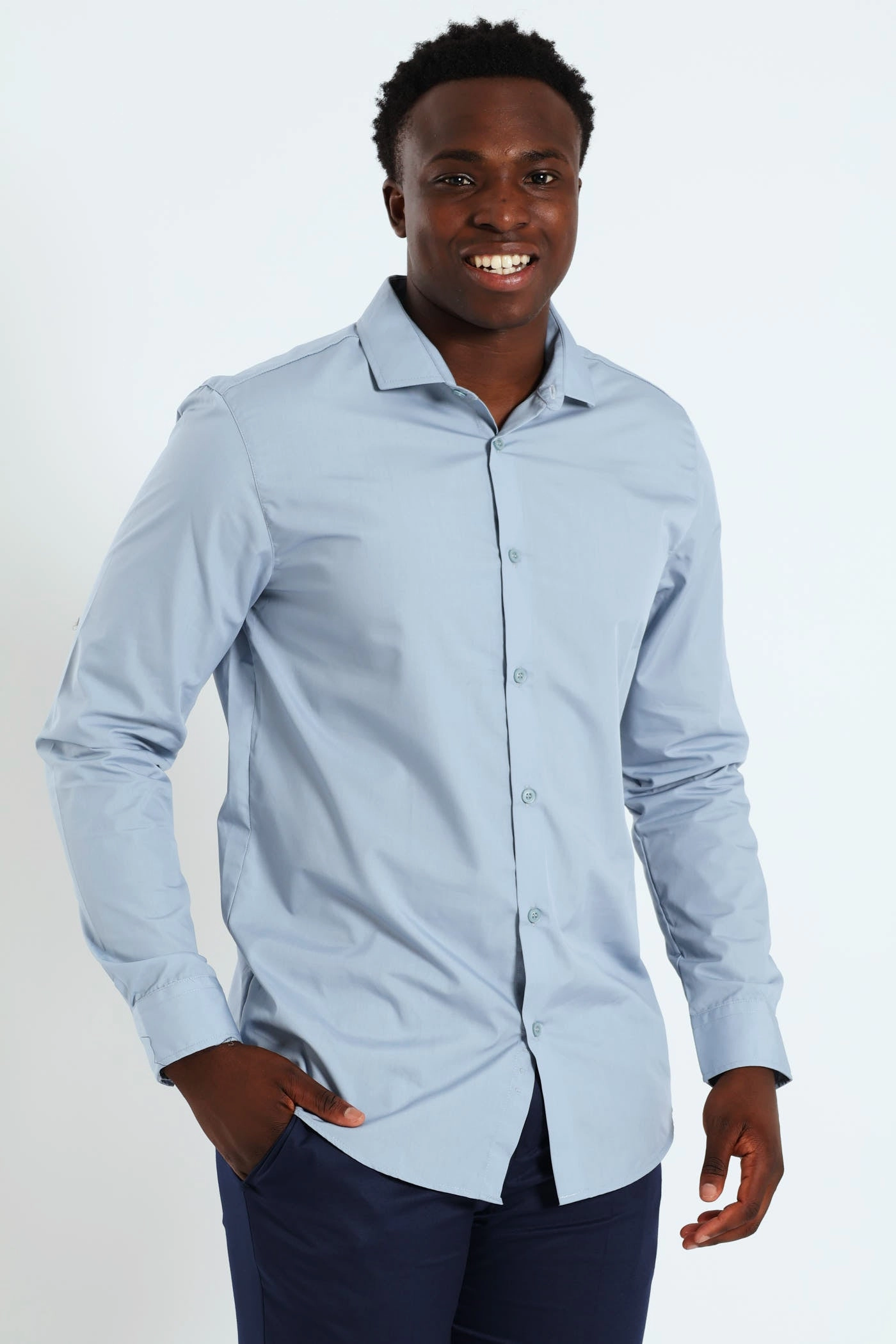 Activewear gear Easy Care Long Sleeve Shirt - Light Blue Workwear options