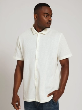 Ecru Chunky Knit Shirt - Off White Fashion events Outerwear options